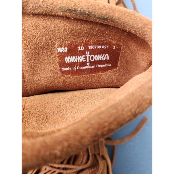 Women's Boot Size 10 Minnetonka Moccasin 1632 Brown Suede 3 Layer Tiered Fringe - Picture 4 of 8